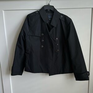 Banana Republic cropped trench, black, large